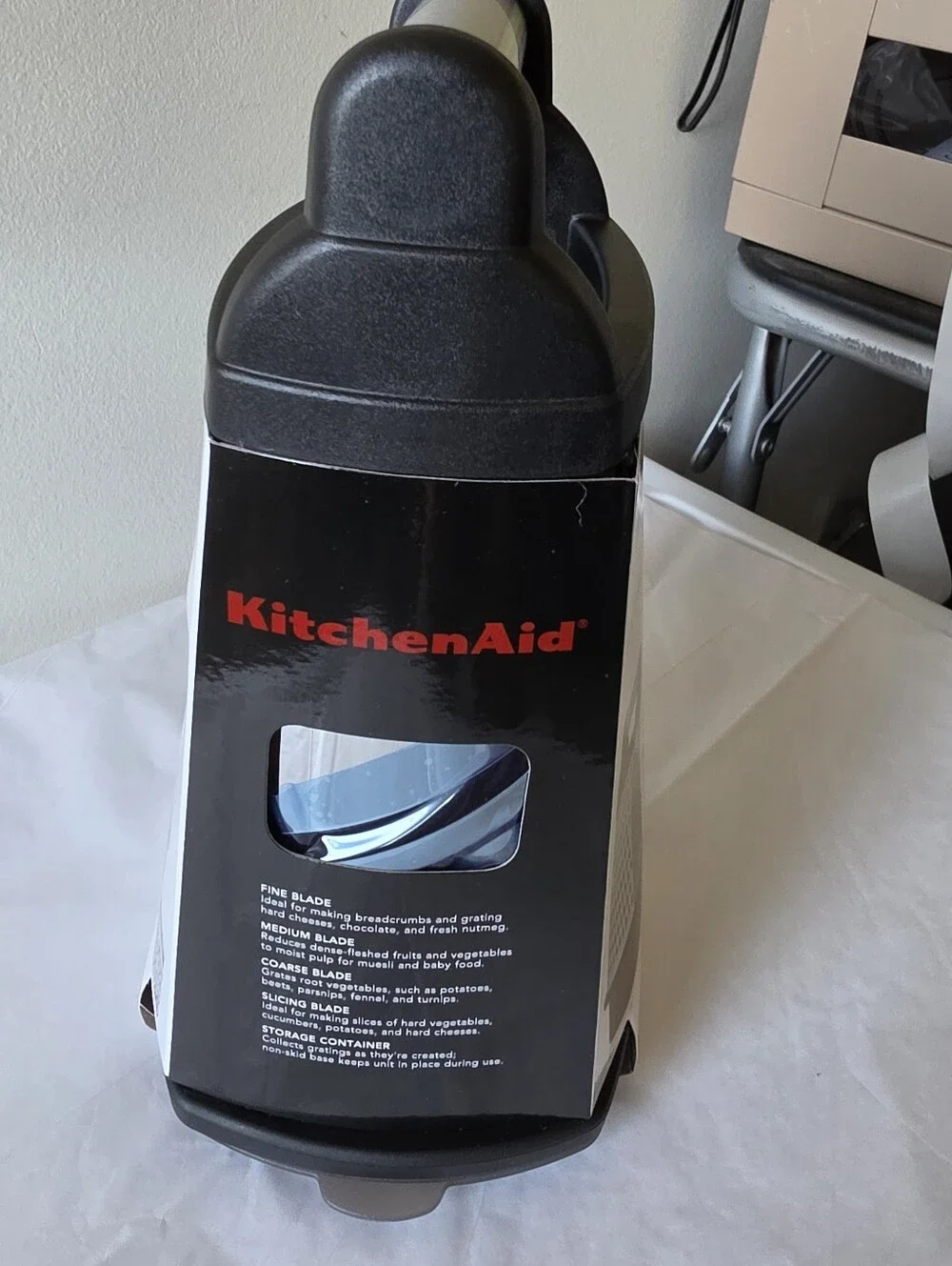 KitchenAid Black Large Box Grater with Covered Storage Container NWT